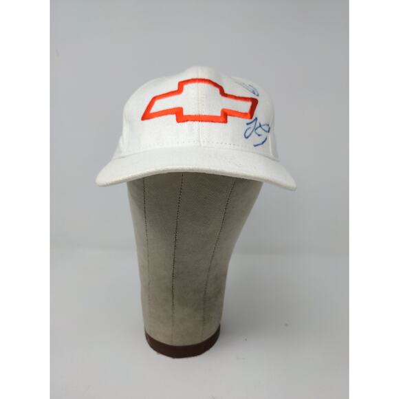 Raceshop Chevrolet Chevy Snapback Hat Adjustable White Autographed - Picture 2 of 12